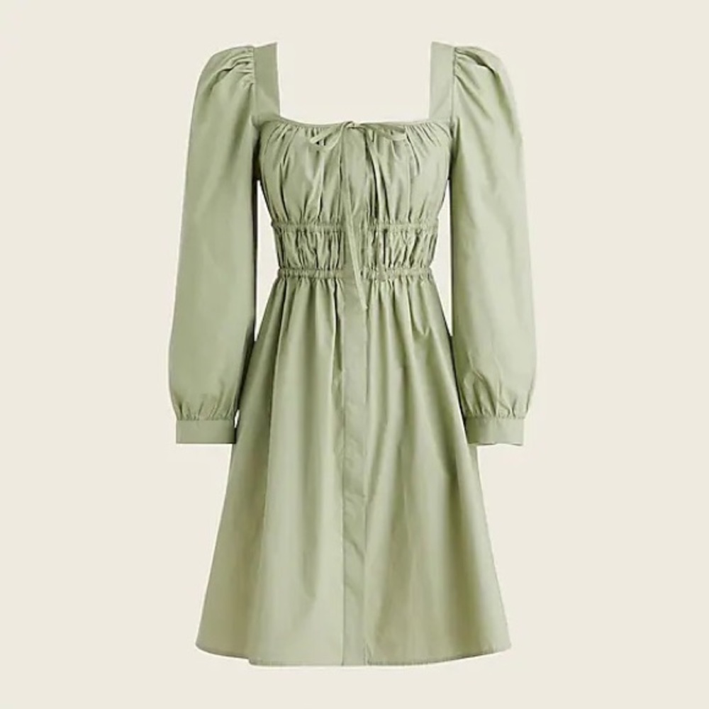 J Crew Cinched Waist Cotton Poplin Dress
